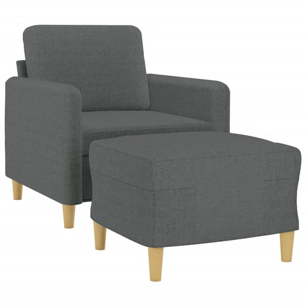 vidaXL sofastol med fodskammel 60 cm stof Mørkegrå