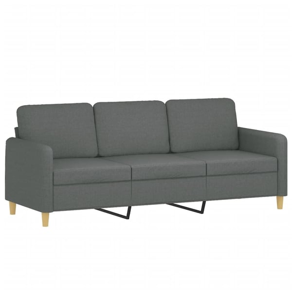 vidaXL 3-personers sofa med fodskammel 180 cm stof Mørkegrå