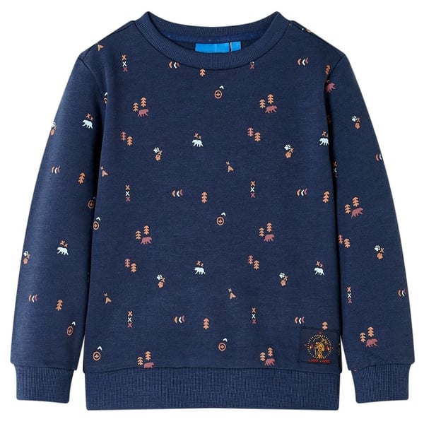 vidaXL Sweatshirt til børn str. 116 mørk blåmeleret