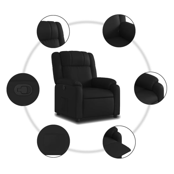 vidaXL Reclinerfåtölj svart konstläder
