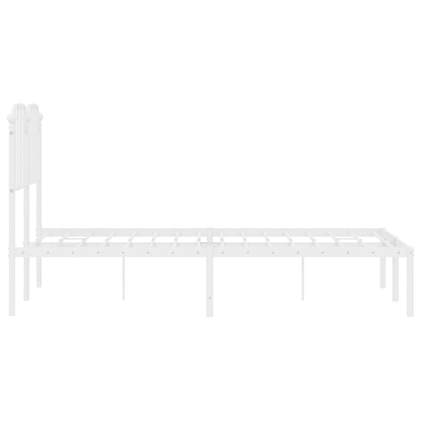 vidaXL Sengeramme i metall med hodegavl hvit 120x190 cm