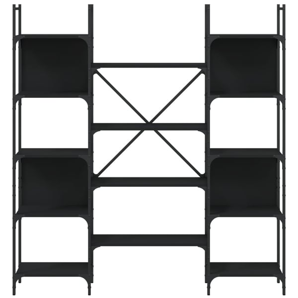 vidaXL bogreol 155,5x24x166,5 cm konstrueret træ sort