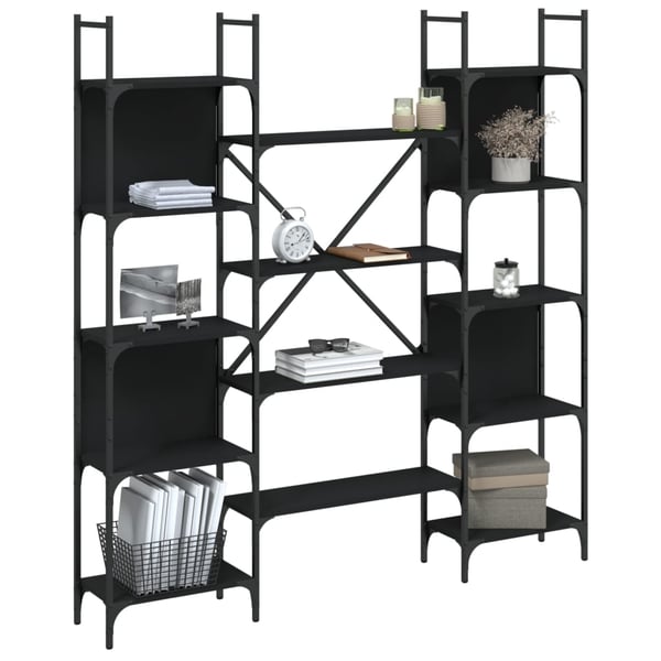 vidaXL bogreol 155,5x24x166,5 cm konstrueret træ sort