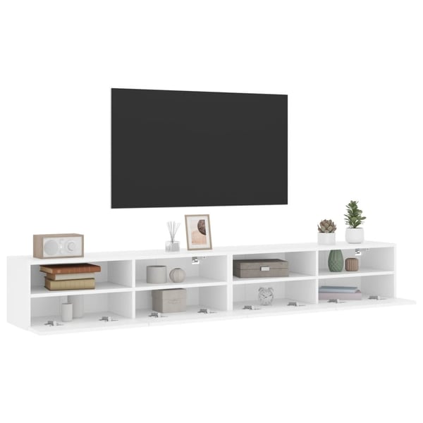 vidaXL TV-seinäkaapit 2 kpl valkoinen 100x30x30 cm tekninen puu