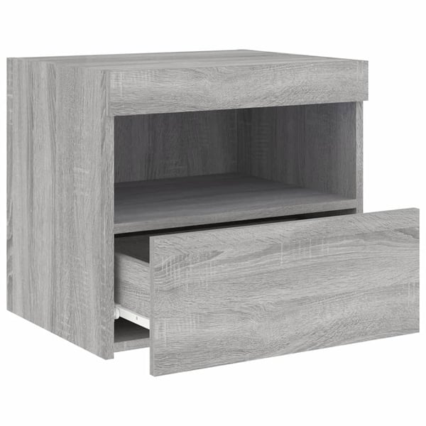 vidaXL Nattbord med LED 2 stk grå sonoma 50x40x45 cm