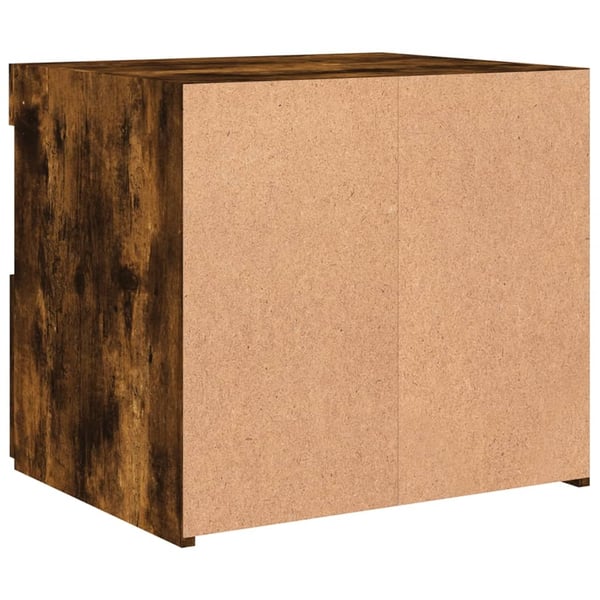 vidaXL Nattbord med LED røkt eik 50x40x45 cm
