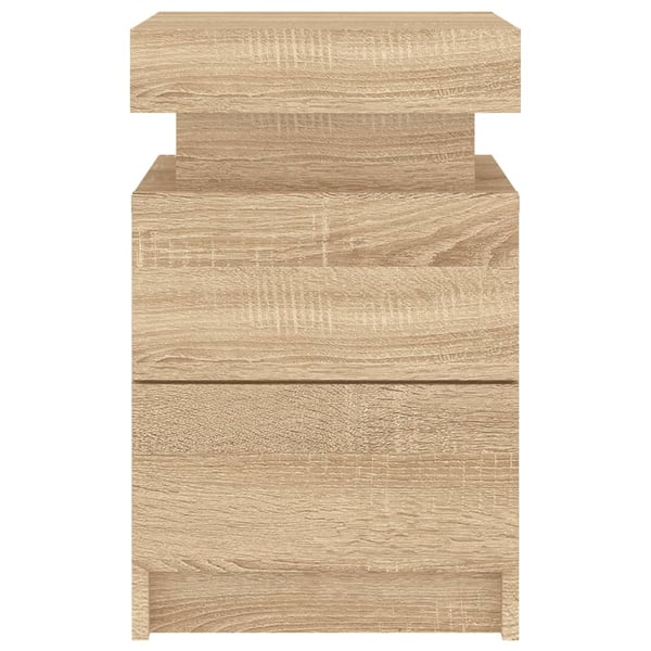vidaXL Nattbord med LED sonoma eik 35x39x55 cm