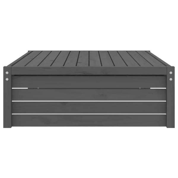 vidaXL Hagefotskammel grå 120x80 cm heltre furu
