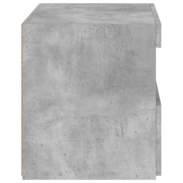 vidaXL Nattbord med LED 2 stk betonggrå 50x40x45 cm