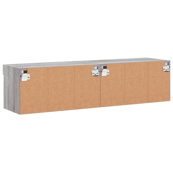 vidaXL TV-benker med LED-lys 2 stk grå sonoma 60x30x30 cm