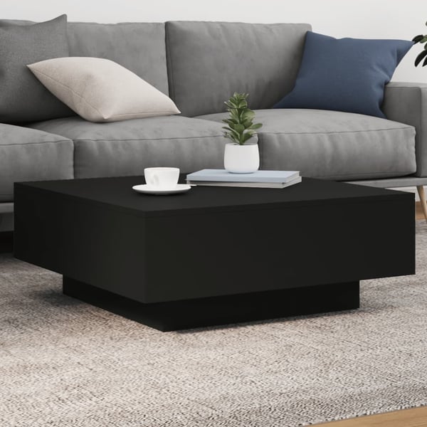 vidaXL Sohvapöytä musta 80x80x31 cm lastulevy