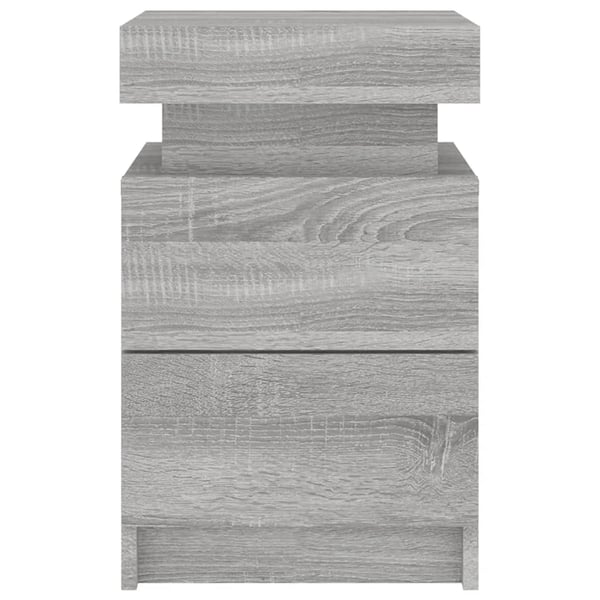 vidaXL Nattbord med LED 2 stk grå sonoma 35x39x55 cm