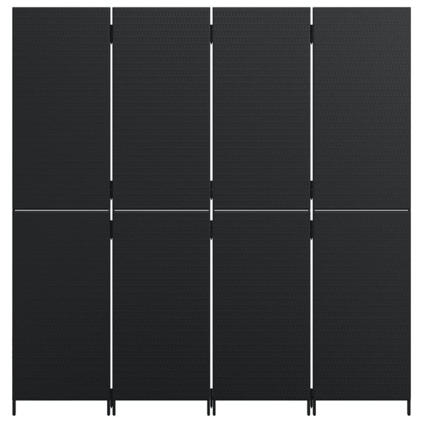 vidaXL rumdeler 4 paneler polyrattan sort