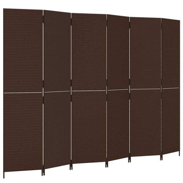 vidaXL Romdeler 6 paneler brun polyrotting