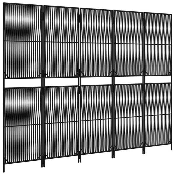 vidaXL Romdeler 5 paneler svart polyrotting