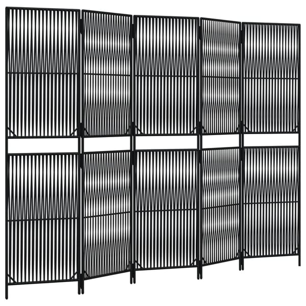 vidaXL Romdeler 5 paneler svart polyrotting