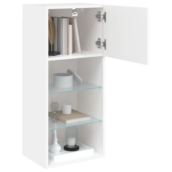 vidaXL TV-benker med LED-lys 2 stk hvit 40,5x30x90 cm
