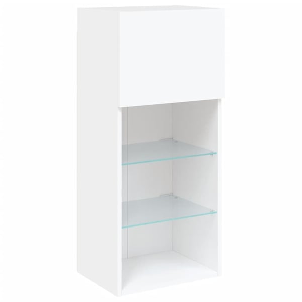 vidaXL TV-benker med LED-lys 2 stk hvit 40,5x30x90 cm
