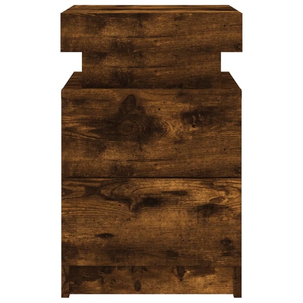 vidaXL Nattbord med LED 2 stk røkt eik 35x39x55 cm
