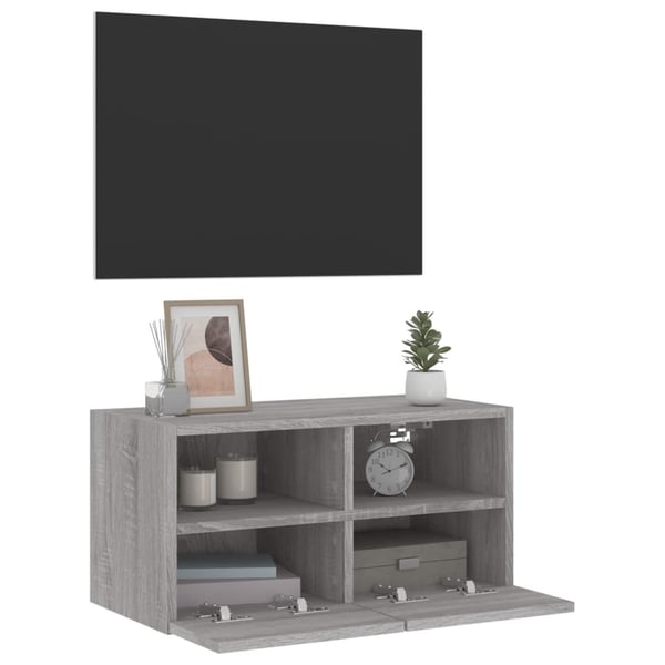 vidaXL TV-seinäkaappi harmaa Sonoma 60x30x30 cm tekninen puu