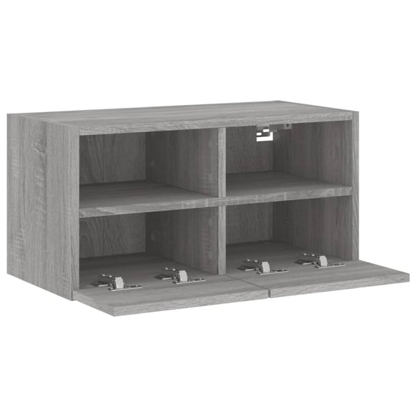 vidaXL TV-seinäkaappi harmaa Sonoma 60x30x30 cm tekninen puu