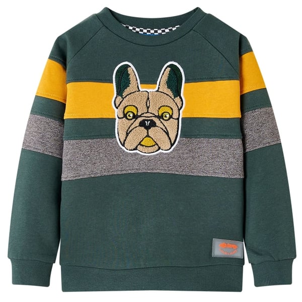 vidaXL Sweatshirt til børn str. 128 mørkegrøn