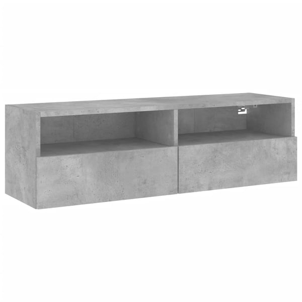 vidaXL Vegghengt TV-benk betonggrå 100x30x30 cm konstruert tre