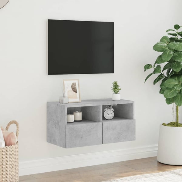 vidaXL Vegghengt TV-benk betonggrå 60x30x30 cm konstruert tre
