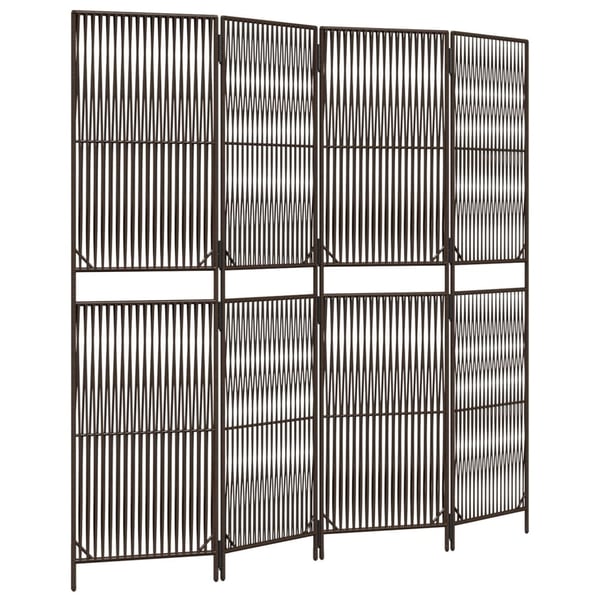 vidaXL rumdeler 4 paneler polyrattan brun