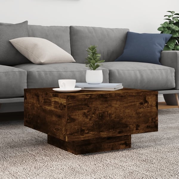 vidaXL Salongbord røkt eik 55x55x31 cm konstruert tre