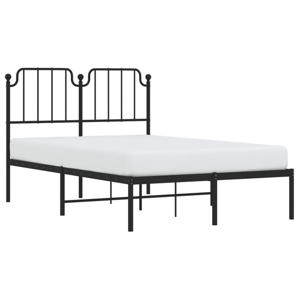 vidaXL Sengeramme i metall med hodegavl svart 120x190 cm