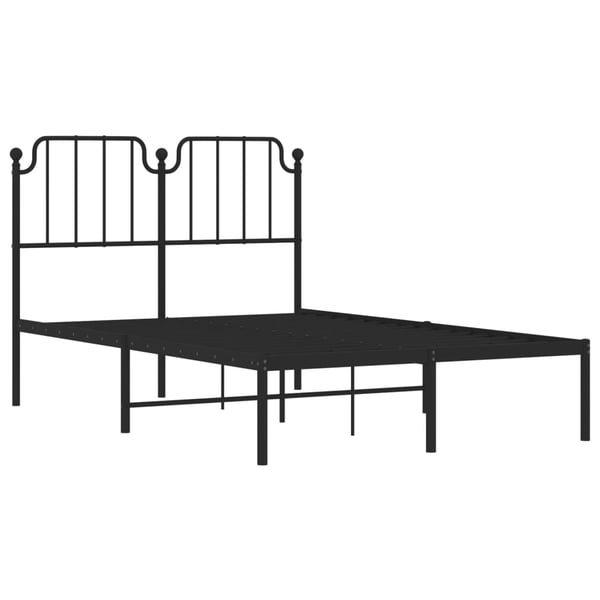 vidaXL Sengeramme i metall med hodegavl svart 120x190 cm