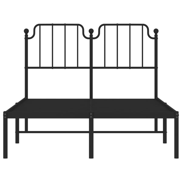 vidaXL Sengeramme i metall med hodegavl svart 120x190 cm