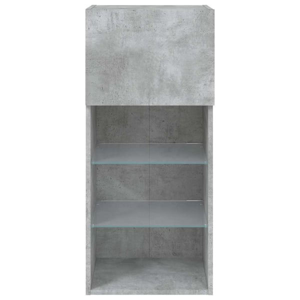 vidaXL TV-benker med LED-lys 2 stk betonggrå 40,5x30x90 cm