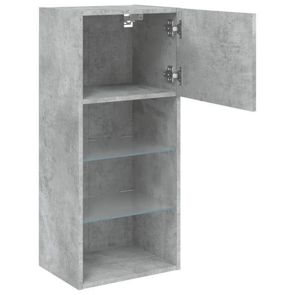 vidaXL TV-benker med LED-lys 2 stk betonggrå 40,5x30x90 cm