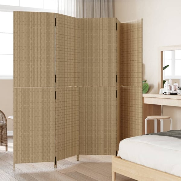 vidaXL Romdeler 5 paneler beige polyrotting