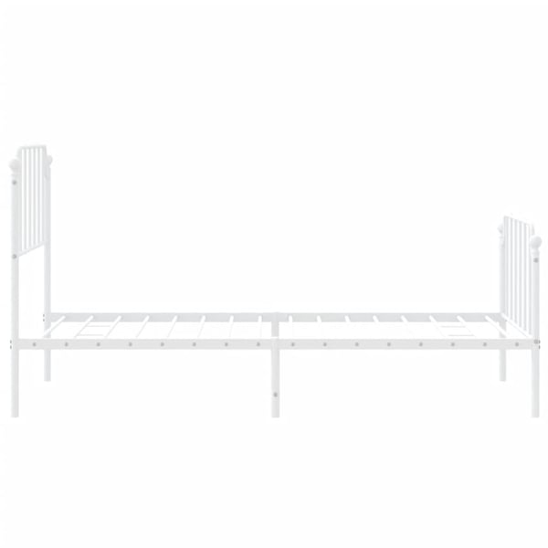 vidaXL Sengeramme i metall med hode- og fotgavl hvit 90x200 cm