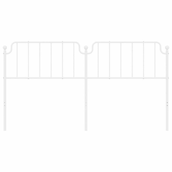 vidaXL Utskiftbar sengegavl i metall hvit 180 cm