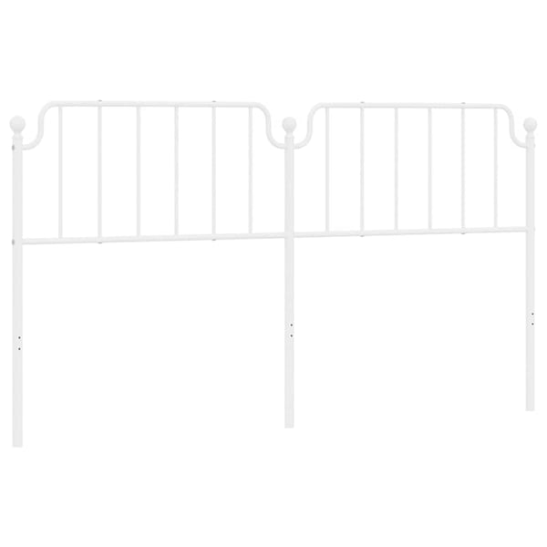 vidaXL Utskiftbar sengegavl i metall hvit 180 cm