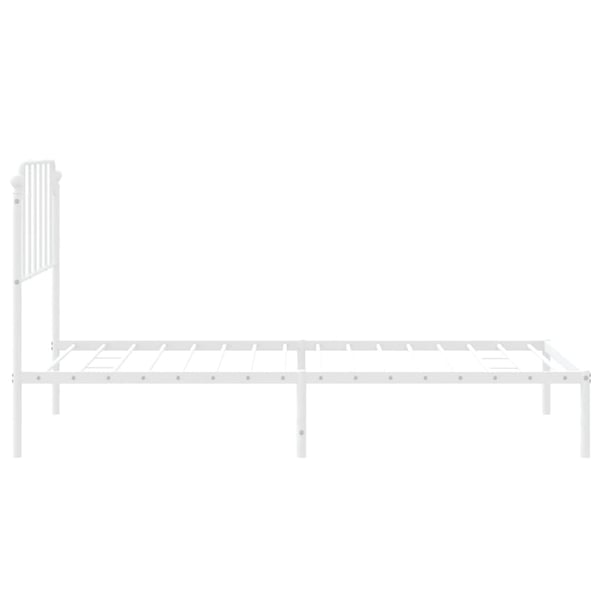vidaXL Sengeramme i metall med hodegavl hvit 100x190 cm
