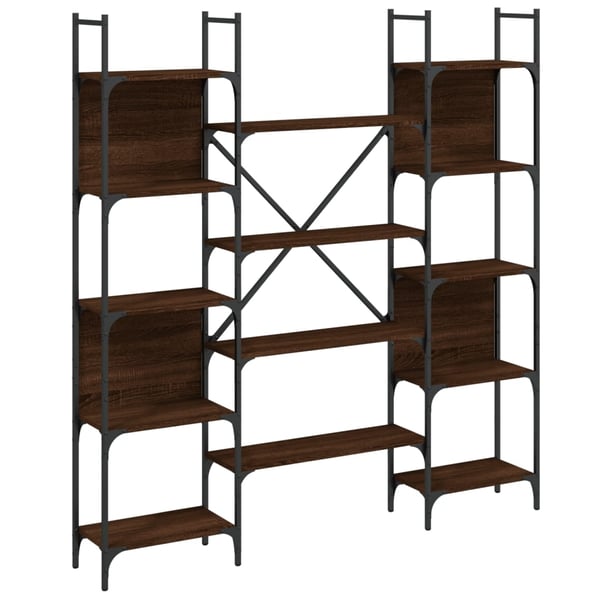vidaXL bogreol 155,5x24x166,5 cm konstrueret træ brun egetræsfarve