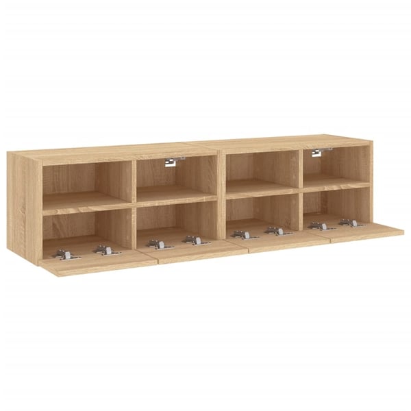 vidaXL Vegghengte TV-benker 2 stk sonoma eik 60x30x30cm konstruert tre