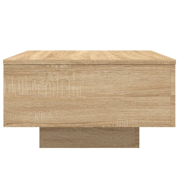 vidaXL Salongbord med LED-lys sonoma eik 55x55x31 cm