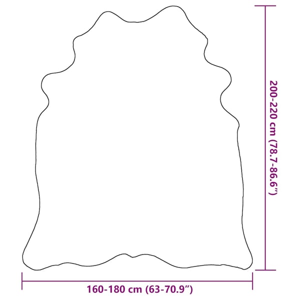vidaXL Teppe ekte kuskinn svart 180x220 cm