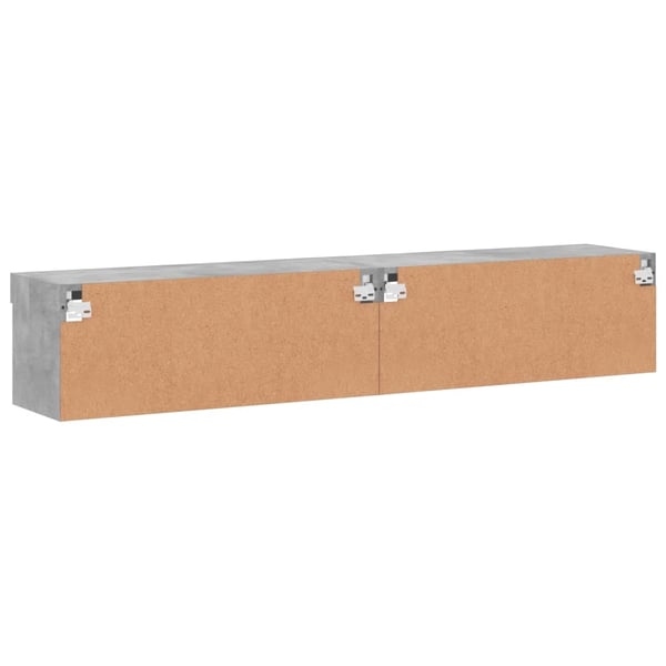 vidaXL TV-benker med LED-lys 2 stk betonggrå 80x30x30 cm