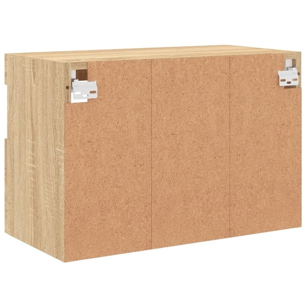vidaXL væghængt tv-bord med LED-lys 60x30x40 cm sonoma-eg