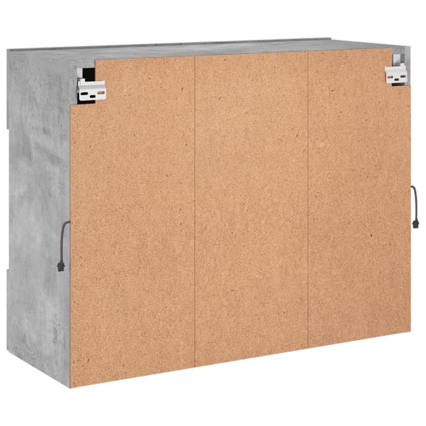 vidaXL Vegghengt TV-benk med LED-lys betonggrå 78,5x30x60,5 cm