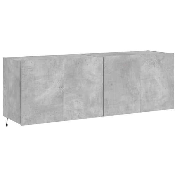 vidaXL TV-seinäkaapit LED-valoilla 2 kpl betoninharmaa 60x35x41 cm