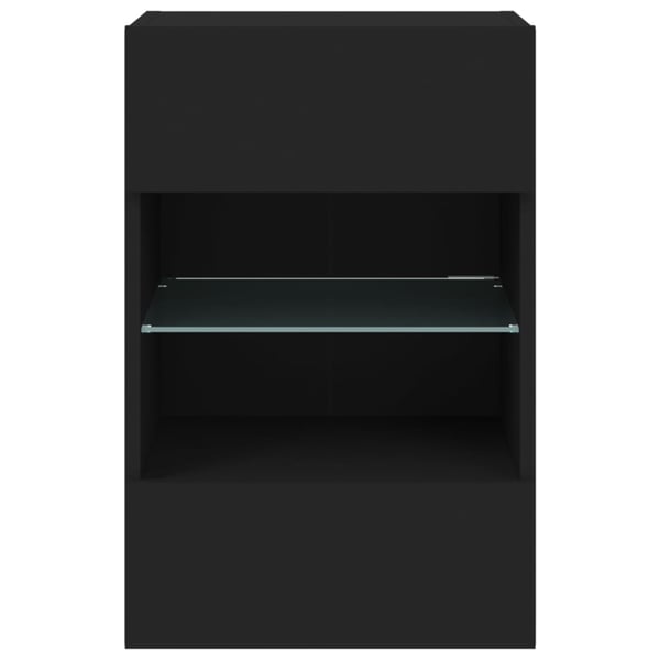 vidaXL TV-seinäkaappi LED-valoilla musta 40x30x60,5 cm