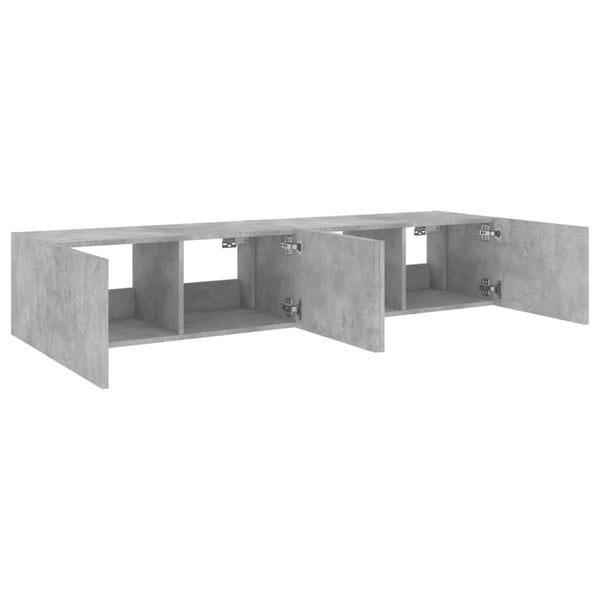 vidaXL TV-seinäkaapit LED-valoilla 2 kpl betoninharmaa 80x35x31 cm